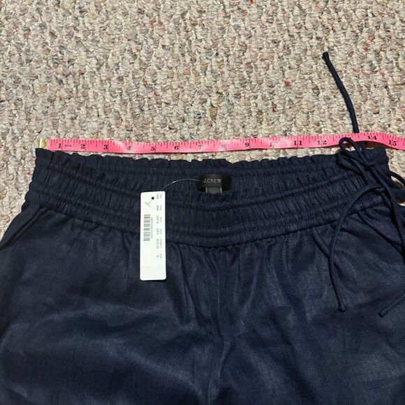 NWT J. Crew 100% Linen Side Tie Shorts Navy Blue- Size Small - Picture 10 of 13